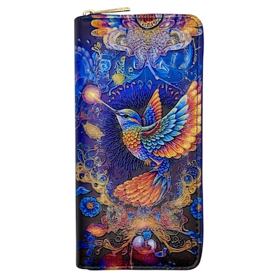 Colourful Hummingbird Large Digital Print Purse